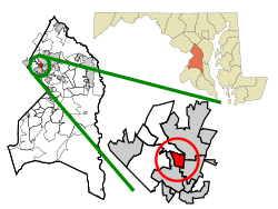 Prince George's County Maryland Incorporated and Unincorporated areas University Park Highlighted